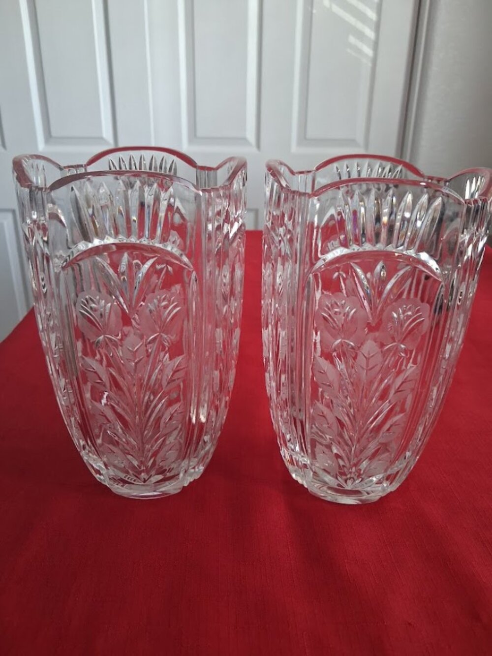 Set of Two Vintage Darlington Crystal Glass 8" Vases